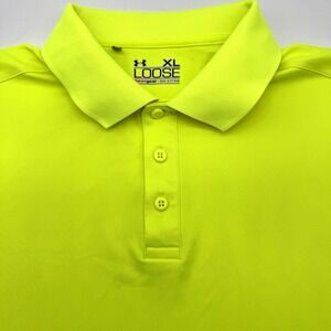 Under Armour Loose Heatgear Men's Short Sleeve XL Green Solid‎ Golf Polo Shirt